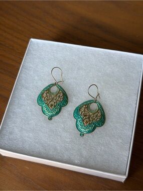Vintage Michal Negrin Filigree Chandelier Drop Earrings